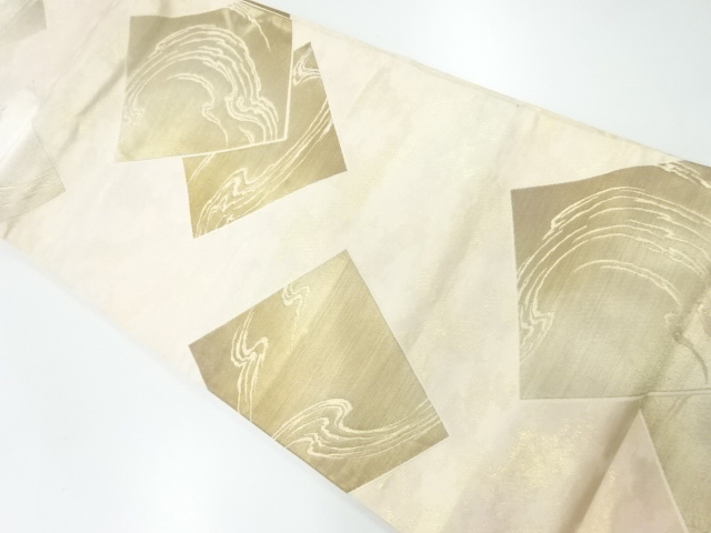 アンティーク　色紙に流水模様織出し袋帯（材料）